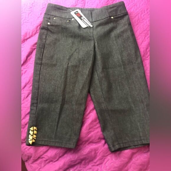 Ruby Rd. Women's CLAMDIGGER SIZE 10P - new with tags - pull on- gold detail - Picture 1 of 5
